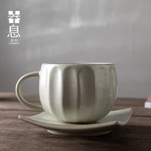 Элегантная, кофейные чашки в скандинавском стиле с ложкой для посуды, ручная стирка, креативная домашняя кофейная кружка для живота FF70C2