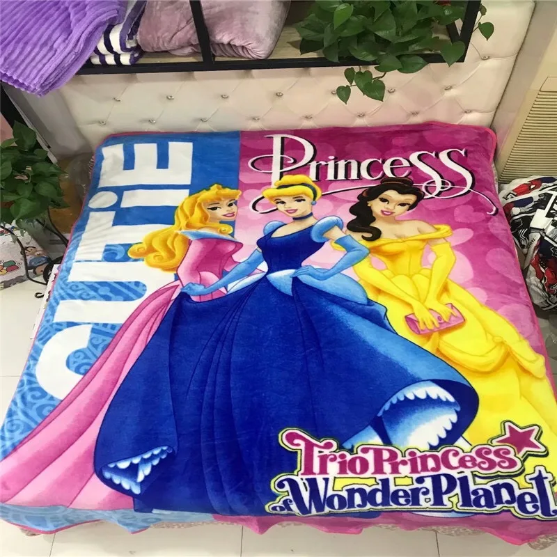 princess 150*200 см принцесса Человек-паук Флаги дети мультфильм одеяло вельветовое детское Флисовое одеяло s диван кровать самолет путешествия пледы - Цвет: princess
