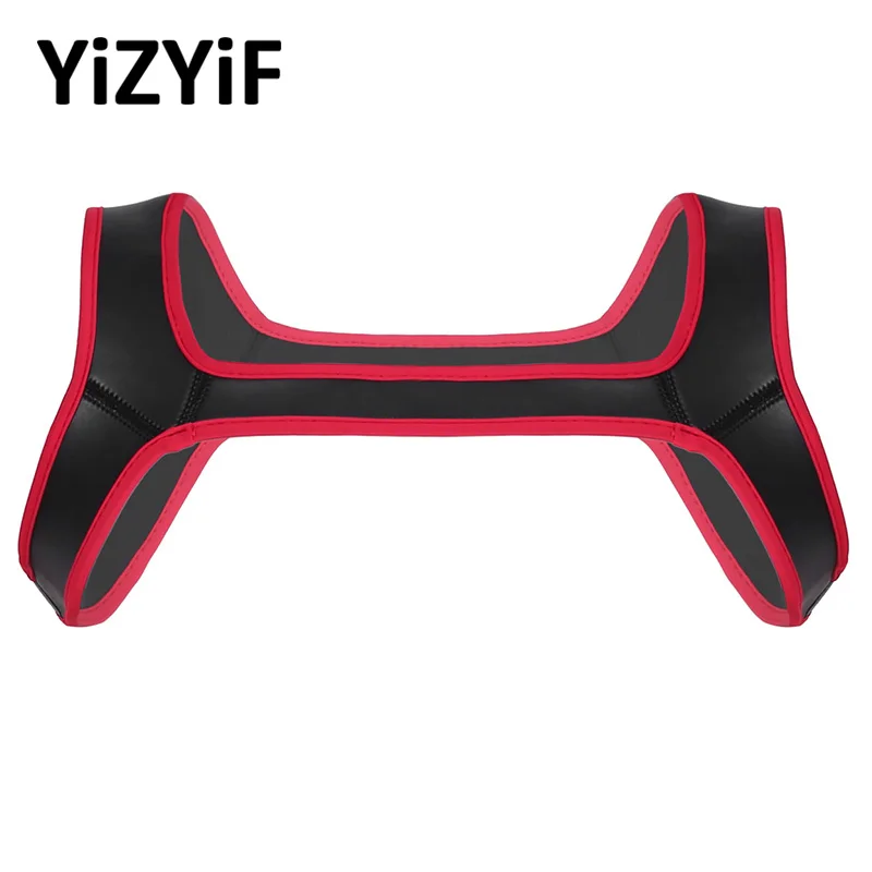 Men Chest Harness Belt Sexy Chest Neoprene Double Shoulder Wide Straps Muscles Harness Club Party Costume Accessories Strap