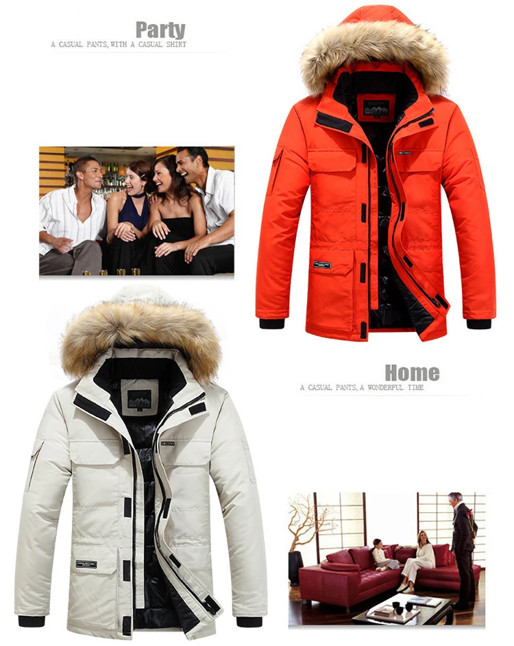 High Quality Winter Jacket Men Thick Warm Fur Collar Windbreaker Mens Parkas Multi-pocket Outwear Mens Coats Plus Size M-6XL