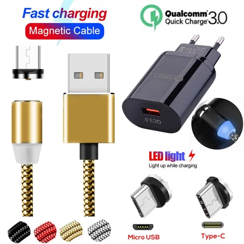 

Fast QC 3.0 Charger charging Magnetic USB Cable For Samsung S8 S9 S10 S7 A3 A5 2017 J3 J5 J7 2016 J4 J6 A6 A8 PLUS A7 A9 J2 2018