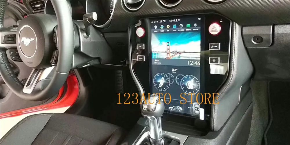 12 1 ''вертикальный экран Tesla стиль Android 9 0 автомобильный DVD GPS плеер NAVI для Ford Mustang