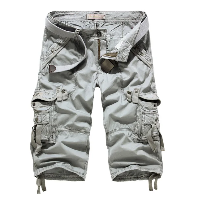 2022 Summer New High Quality Cargo Shorts Men Casual Workout Military Men's  Shorts Multi Pocket Knee Length Short Pants