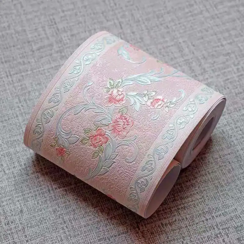 pink rose DIY Emboss стикер на стену s виниловый водонепроницаемый домашний декор самоклеющиеся обои для ног линия талии стикер украшения кухни - Цвет: pink rose