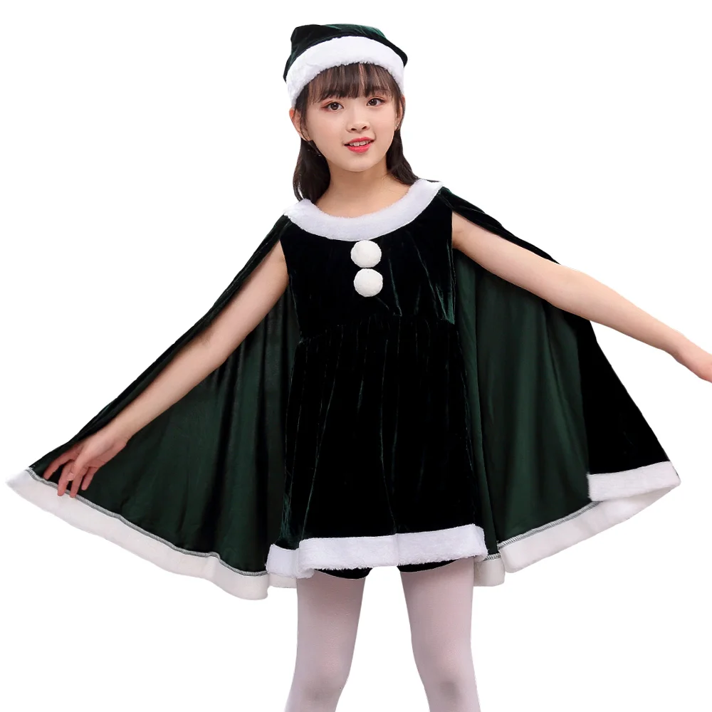 Christmas Santa Claus Costume Cosplay Santa Claus Clothes Girl Kids Costume Party Children Carnival Party Dress XMAS Gift