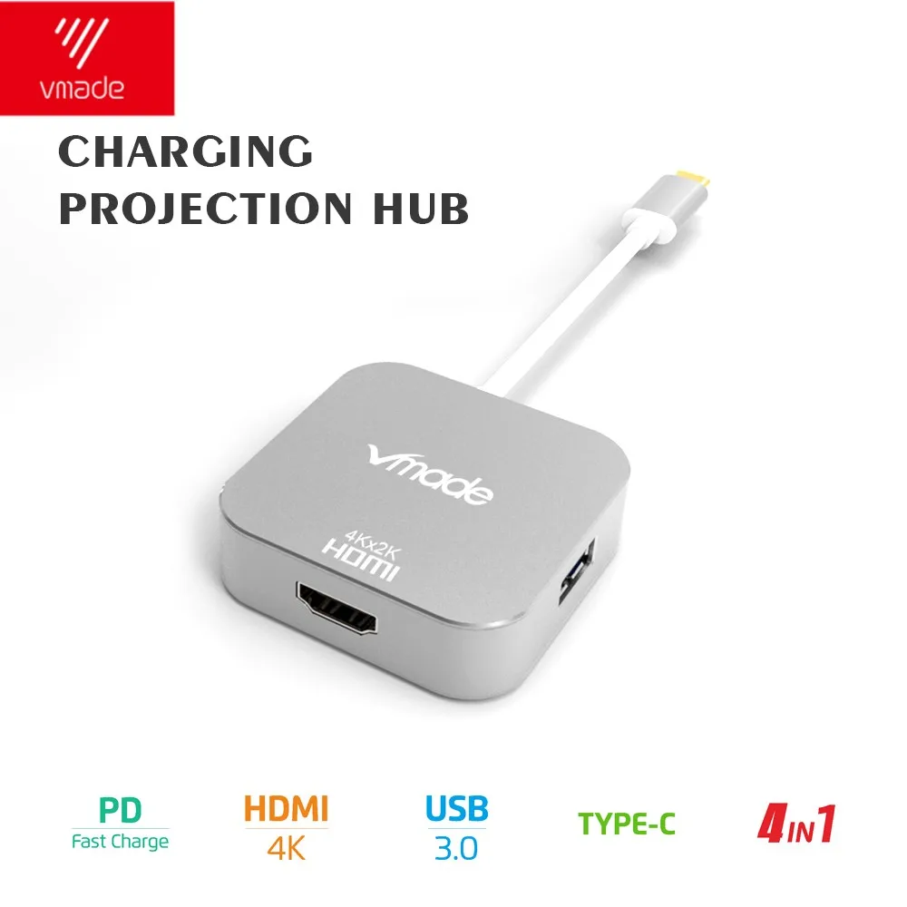 USB C HDMI/VGA тип-c концентратор конвертер адаптер тип-c к HDMI/VGA/USB 3,0 для MacBook Pro/Google Pixel/samsung S8/S8+ мини-адаптер