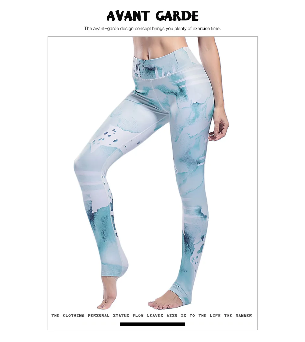 Европа и Америка стиль печатных Эластичный Slim Fit Йога Брюки Спортивный Комплект Фитнес mei jie Ши Женская одежда для йоги