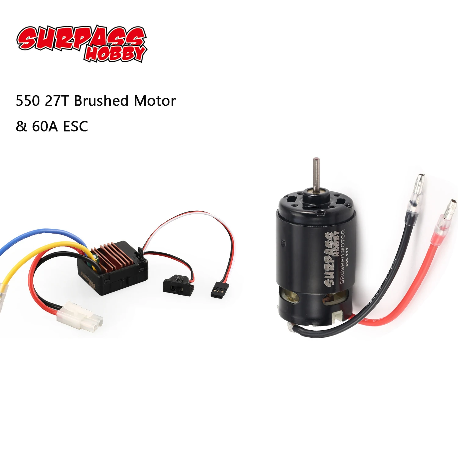 Surpass Hobby 550 27T коллекторный мотор 60A ESC с 5V/2A BEC для HSP HPI дистанционным управлением