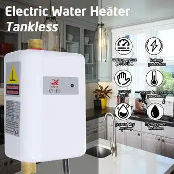 

3000W Electric Water Heaters Instantaneous Instant Tankless Kitchen Water Heaters Faucet Temp Display Heating Shower Universally