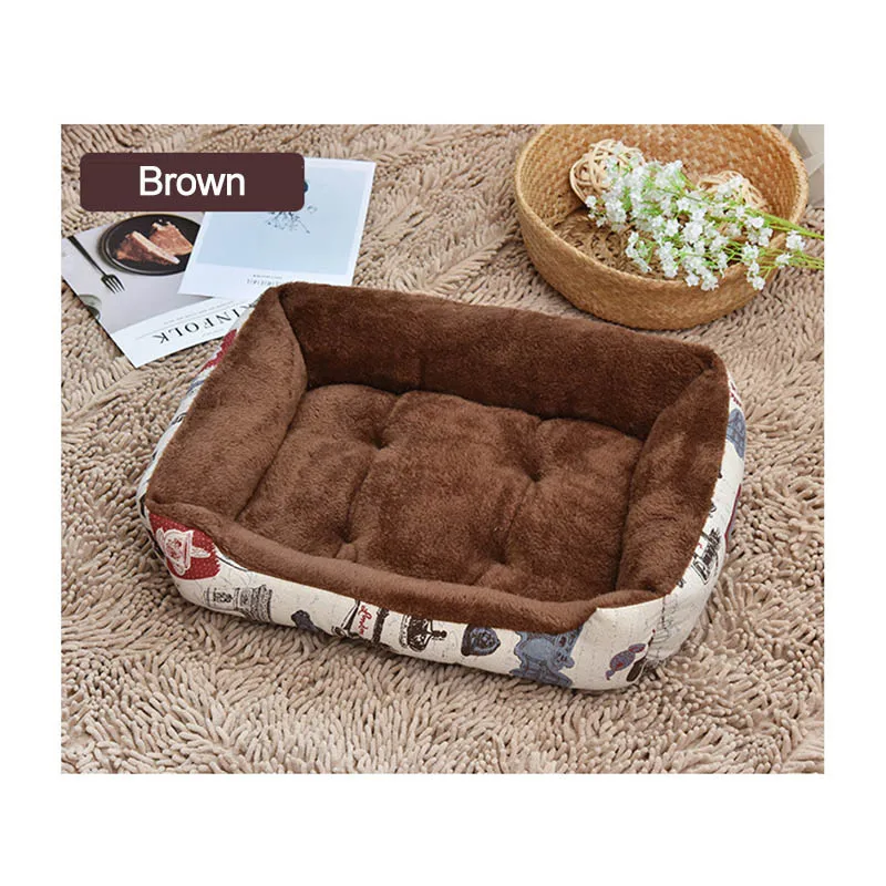 Brown Мягкий собачий постельные матрасы флисовый диван для отдыха гнезда для маленьких и крупных собак зимняя согревающая корзина для животных питомников Плюс Размер товары для домашних животных - Цвет: Brown