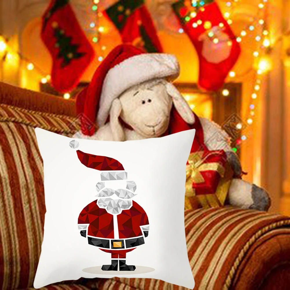 

Christmas Decorative Pillowcases Cartoon Letter Printed Pillow Case For Living Room Bedroom Car Pillow Cover Decor Supplies