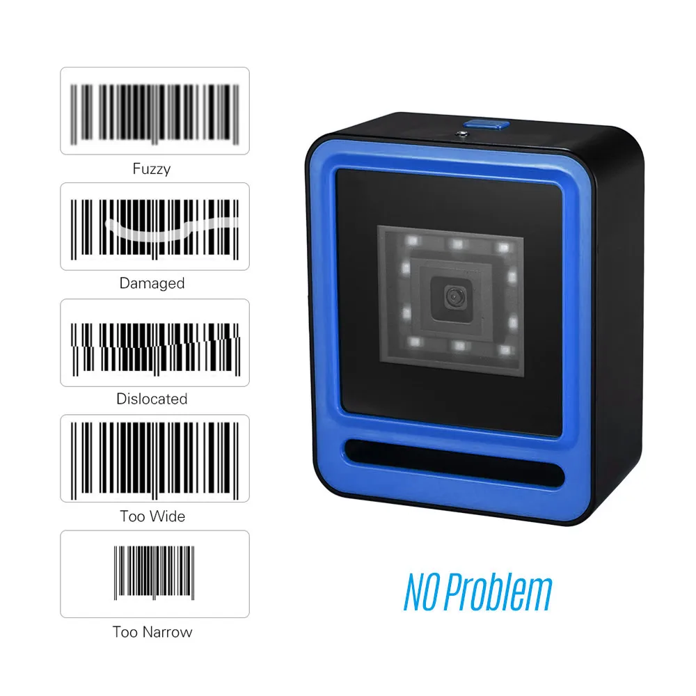 Aibecy Hands-free USB проводной 1D 2D QR Barcoder сканер Настольный всенаправленный считыватель штрих-кода платформа с кнопкой триггера