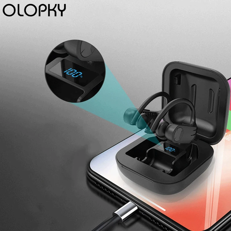 

TWS CVC8.0 Noise Reduction Sports Wireless Headphones Sports IPX5 Waterproof Bluetooth Earphones With Ear Hook Running Headsets