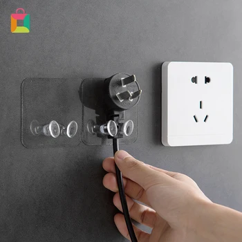 

T Transparent Power Plug Hook Viscose Receiving Hook Wire Plug Bracket Cozy