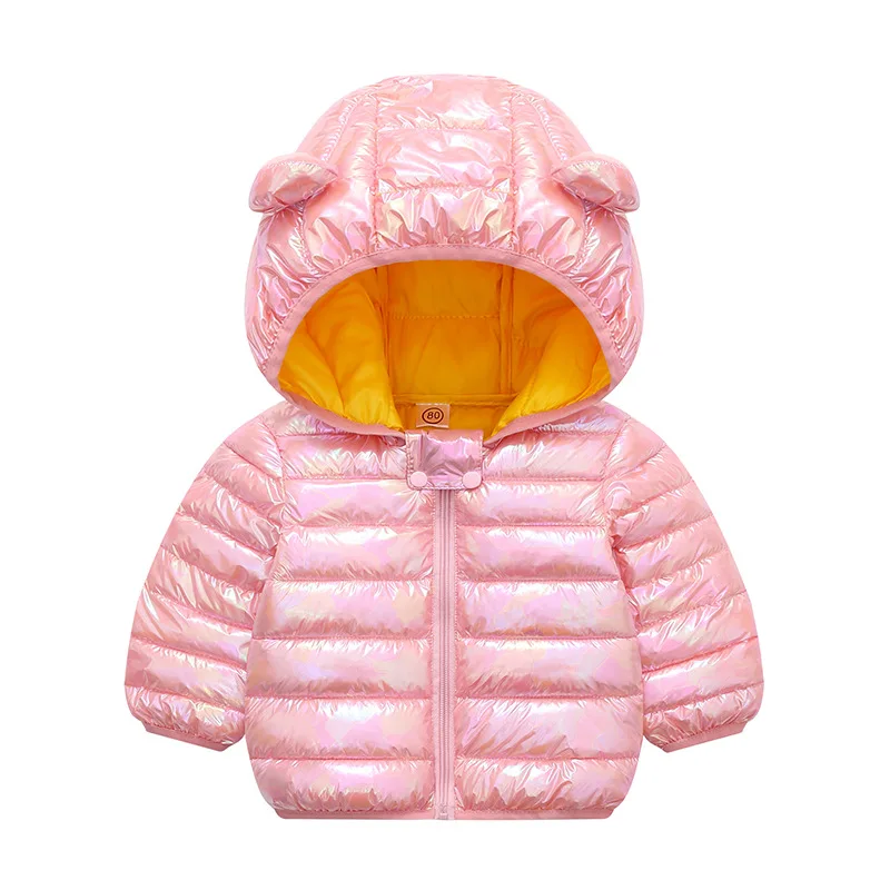 Winter Baby Coats Infant Boys Girls Jackets For Children Autumn Outerwear Fashion Bright Hooded Coats Newborn Toddler Snowsuit
