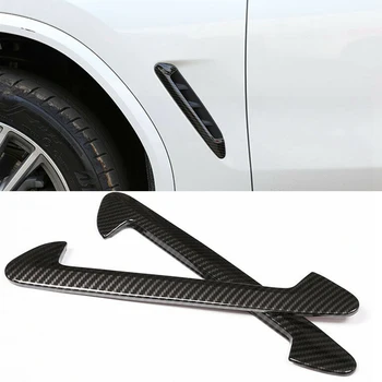 

Car Carbon Fiber Styling Side Air Fender Vent Trim Protection for BMW X3 G01 X4 G02 2018 2019 2020 ABS Plastic