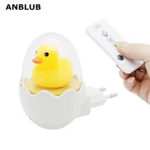 ANBLUB ab tak sarı ördek LED gece lambası sensörü kontrol kısılabilir duvar lambası uzaktan kumanda ev yatak odası için bebek çocuk çocuklar