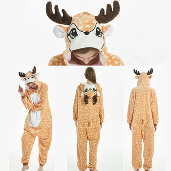 

Unicorn Onesies Adult Women Flannel Homewear Animal Onesie Pajama Panda Cow Pajamas Hooded Sleepwear