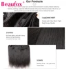 Beaufox Brazilian Hair Weave Bundles Straight Human Hair Bundles Extension Natural/Jet Black Remy 1/3/4 Pc Hair Bundles 8-30 In 2
