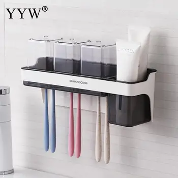 

Creative Plastic Toothbrush Holder Mount Rack Toothpaste Holders Tooth Brush Dispenser Porta Cepillo Dental Bathroom Accessories
