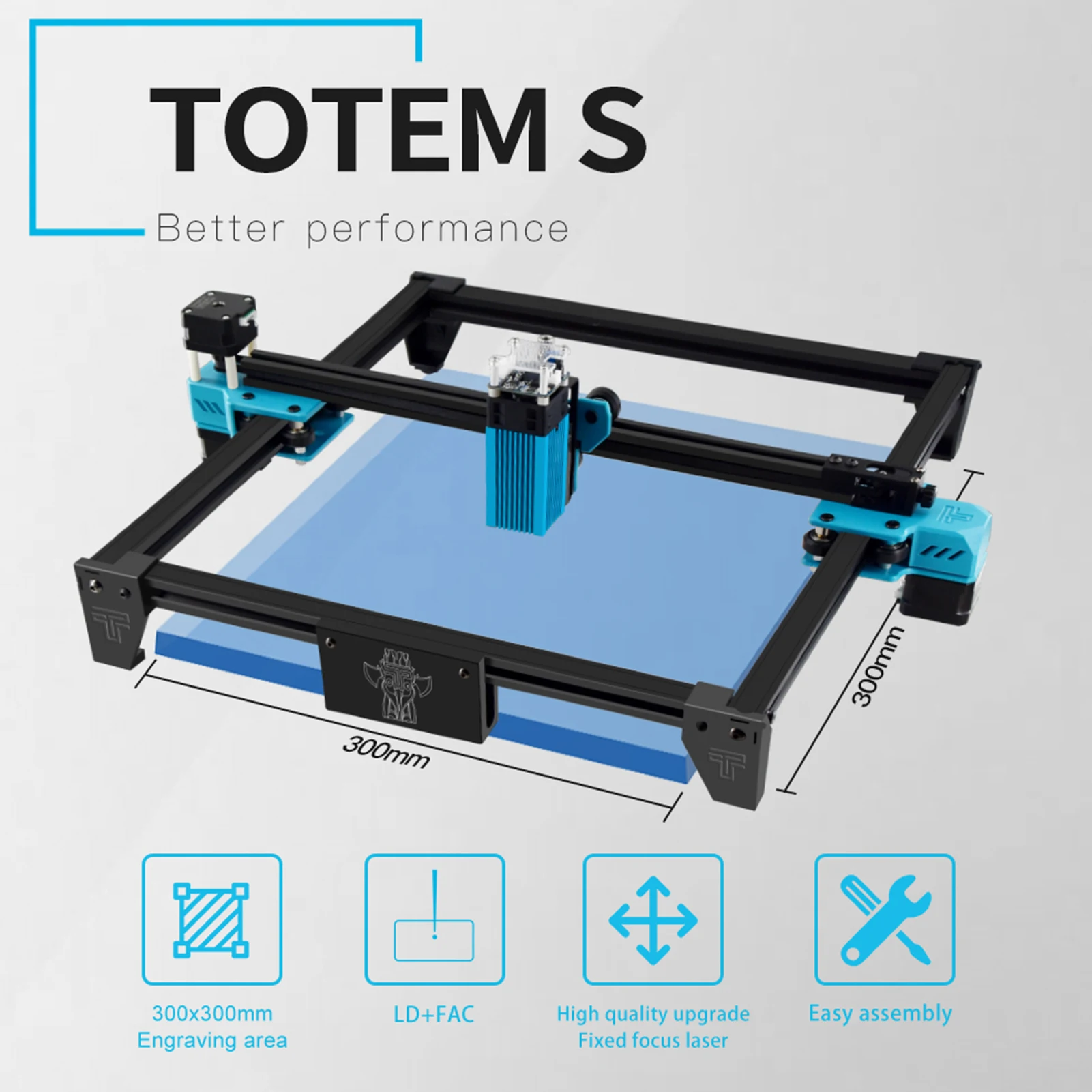 40W Totem S Laser Engraving Machine DIY Frame Fast High Precision Cut For Metal Wood Stainless Steel Printer Cutter