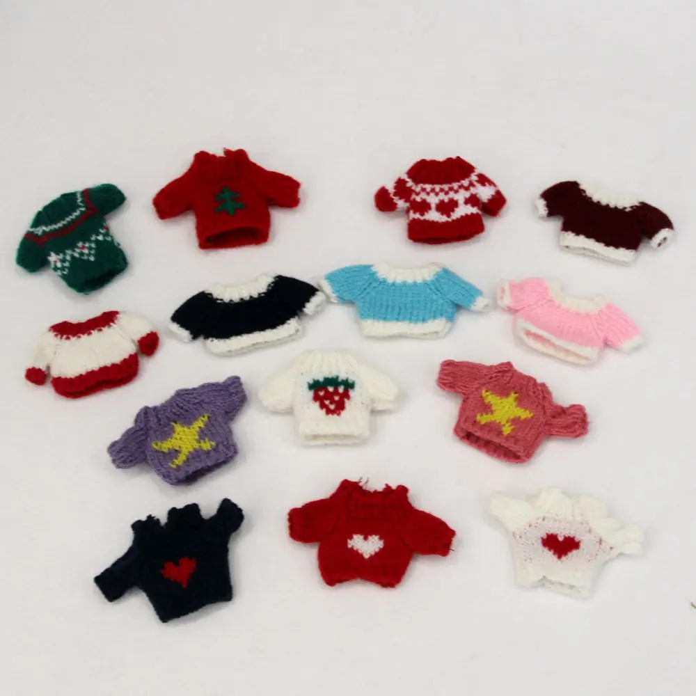 

Heart Star Snow Xmas Design Sweater For OB11 for 1/12 Doll Knitted Woven Tops Doll Accessories ob11 Colthes
