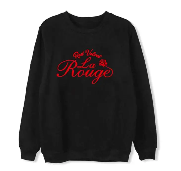 thin Новое поступление kpop красный бархат la rouge концертный же Роза Печать О образным вырезом толстовка унисекс флис/тонкий пуловер свободные толстовки - Цвет: thin