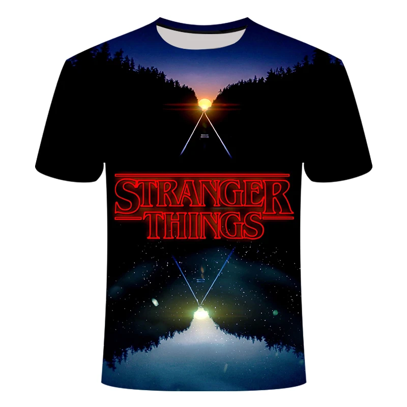 

2019 Strange Story surrounding stranger things T Shirts Boy/girl Slim Fit Short Sleeve T-Shirts Fashion Hombre Cool 3d T Shirt