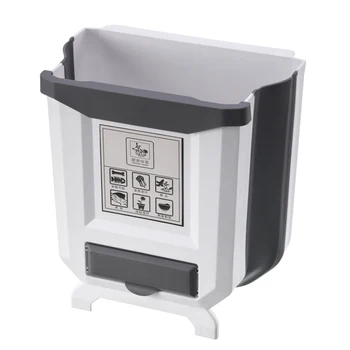 

Toilet Easy Install Thickened Cabinet Door Foldable Wall Mounted Modern PP Bedroom Hanging Trash Can Home Bathroom Kitchen