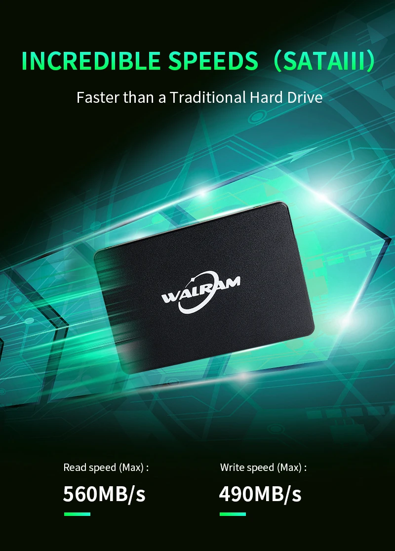 fastest internal ssd WALRAM ssd 500gb sata 3 ssd sata 480gb ssd 1 tb HD SSD Hard Drive Disk HDD Internal Solid State Drives for laptop PC sandisk internal ssd