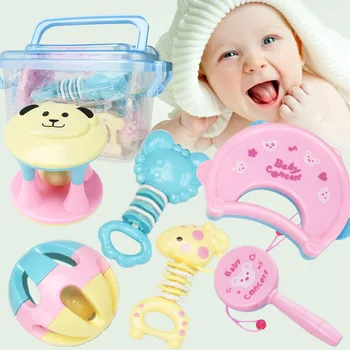 

Baby Rattles Toys Intelligence Plastic Hand Bell Toys Early Education Hand-ringing Toothpaste Educational Mobiles Toys