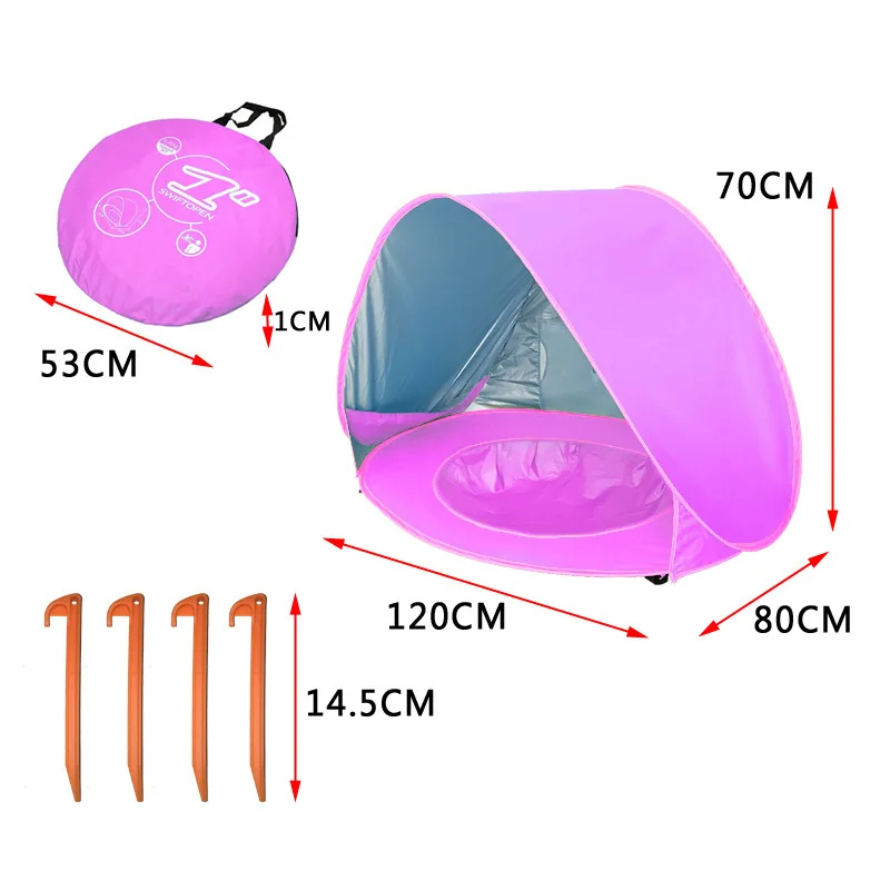 Детский пляжный тент, портативный водонепроницаемый тент для загара, защищающий от ультрафиолетовых лучей, палатки для детей, для путешествий на открытом воздухе, зонт, игровой домик, игрушки T2205 - Цвет: rose