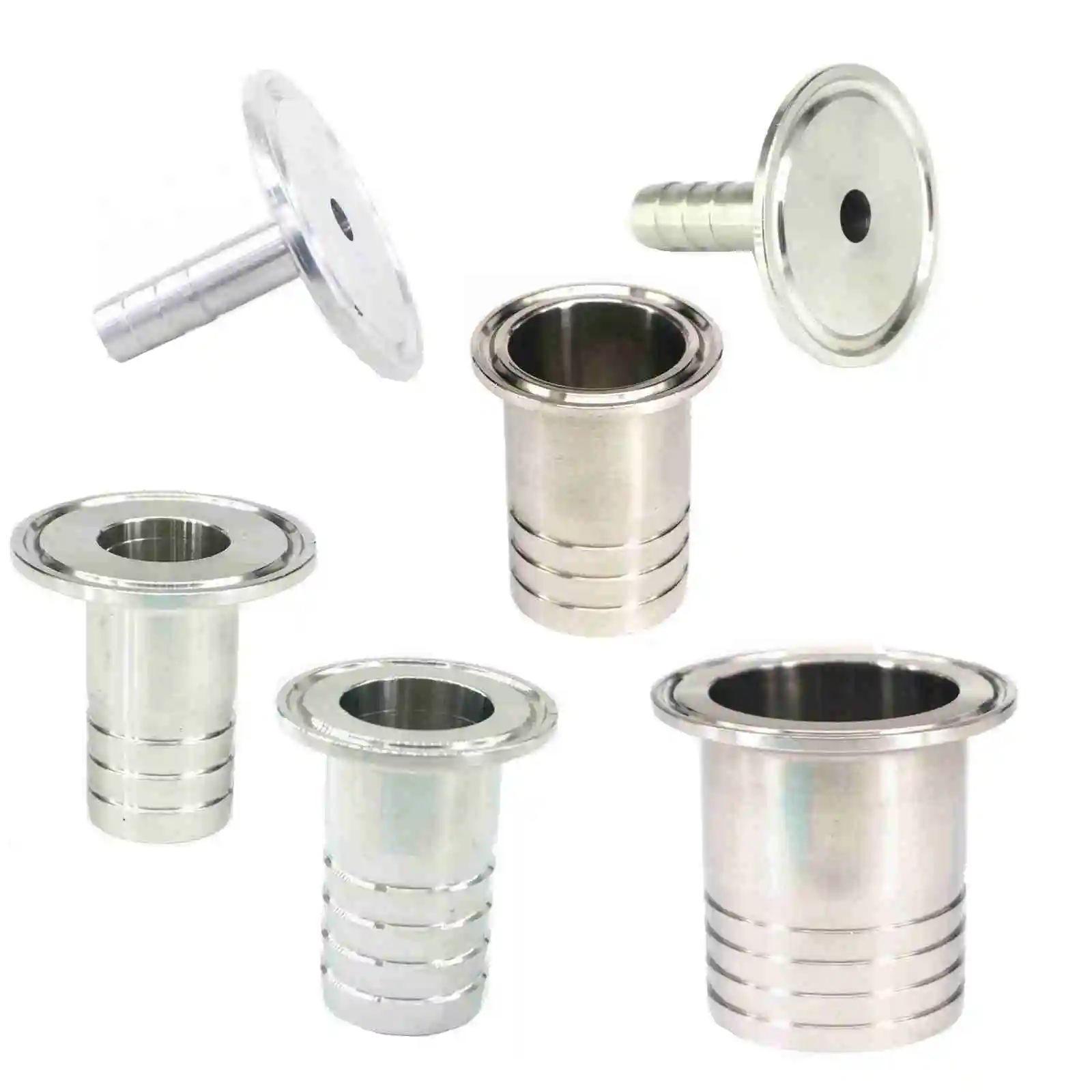 Fitting+Tri Clamp+Gasket 10-89mm Barbed 304 Stainless Steel Sanitary Set Adapter 