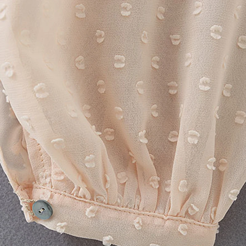 Vintage Elegant Ruffles Dot Solid Tops Women Blouses 2020 Fashion V Neck Lantern Sleeve Ladies Shir