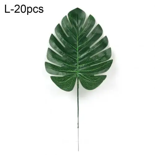 20Pcs Artificial Monstera Leaves Home Garden Beach Theme Party DIY Decoration Craft False Artificial Plants - Цвет: L