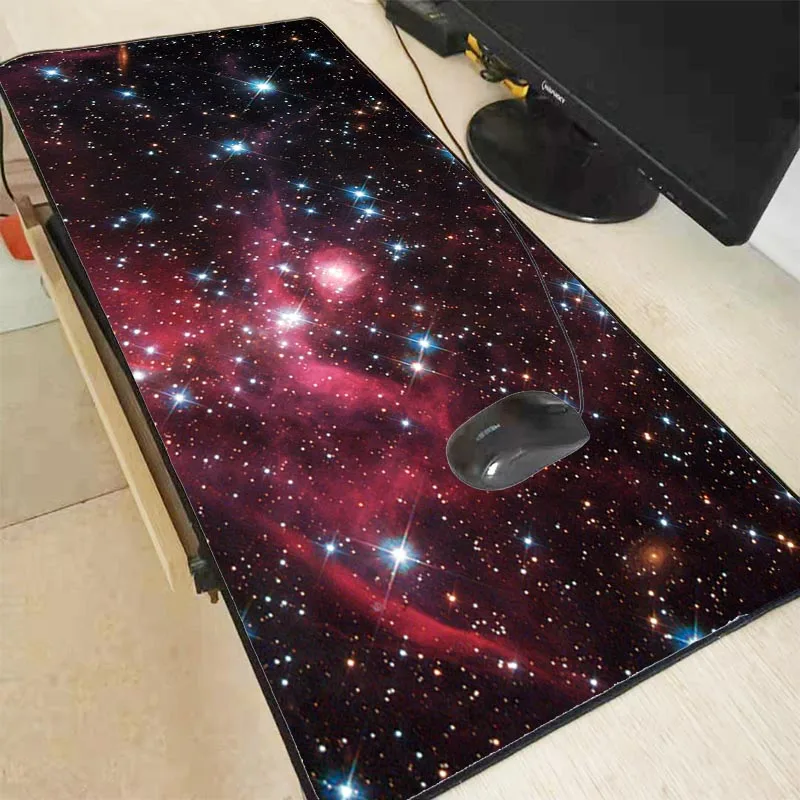  Colorful Space Speed Large Gaming Mouse Pad Gamer Locking Edge Mouse Keyboards Mat Big Desk Mousepa