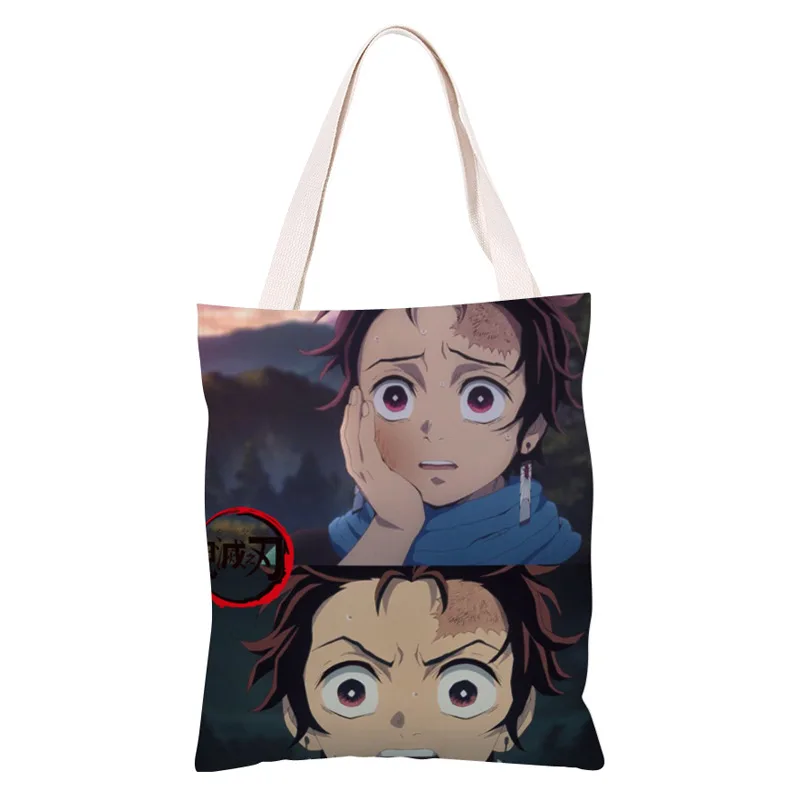 Style 23 Аниме Demon Slayer: Kimetsu no Yaiba Холщовая Сумка на плечо на молнии сумка через плечо сумка для покупок - Color: Style 23