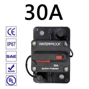 

30A-300A Circuit Breaker Fuse Reset 12-48V DC Car Marine Automatic Waterproof