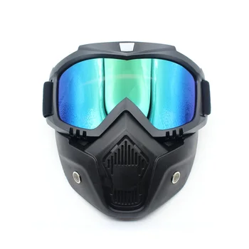 

For Open Face Motorcycle Half Helmet or Vintage Helmets Modular Mask Detachable Goggles And Mouth Filter Perfect