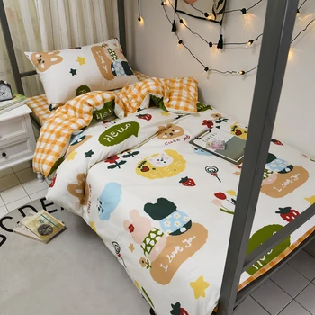 

Machine Washable Soft 100% Cotton 3 Pieces Bedding Set Sheet Quilt Cover Pillow case Suitable For Queen Size