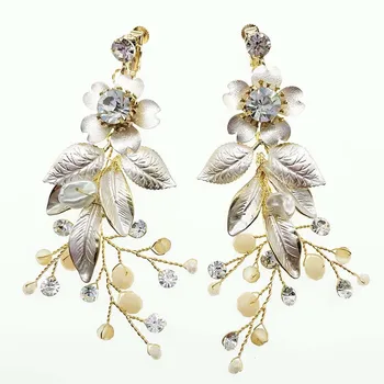 

NPASON Korean summer Chaoxian Hanfu accessories Earrings original handmade flower ear hook national style Trinket Earrings