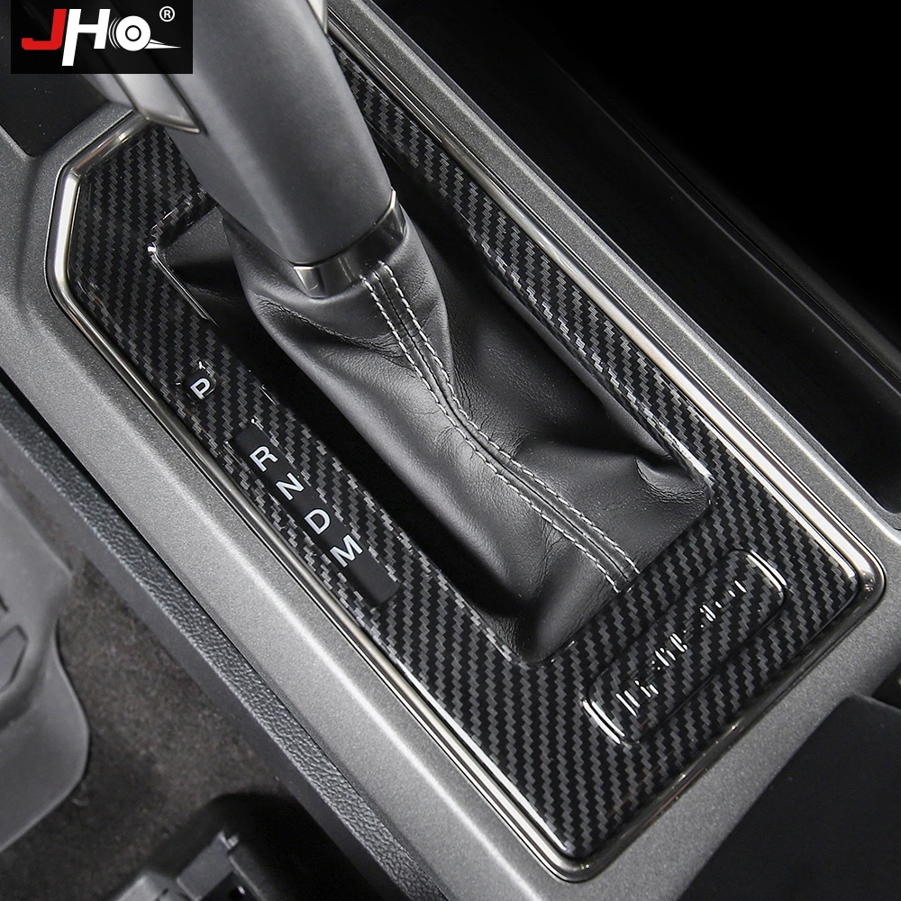JHO ABS углеродного волокна зерна переключения передач держатель стакана воды панель накладка для Ford F150- Raptor XLT Limited Lariat
