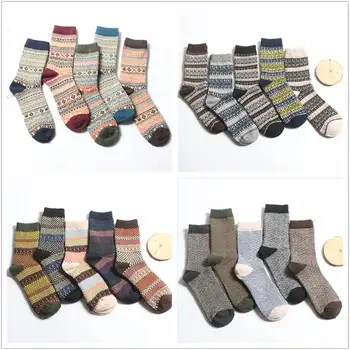 

Socks Thermal Walking Winter Mens Rich Wool Thick Hike 5 Pairs Warm Chuncky Sock