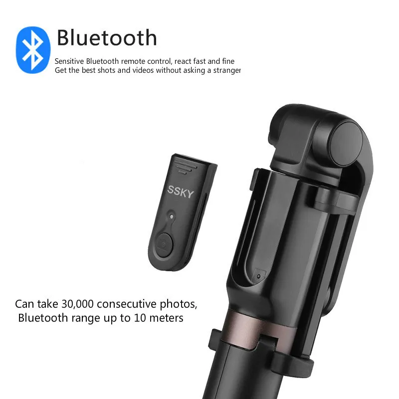 Три в одном строительные леса селфи палка штатив Bluetooth Автоспуск съемка регулируемый угол вращения 360 градусов
