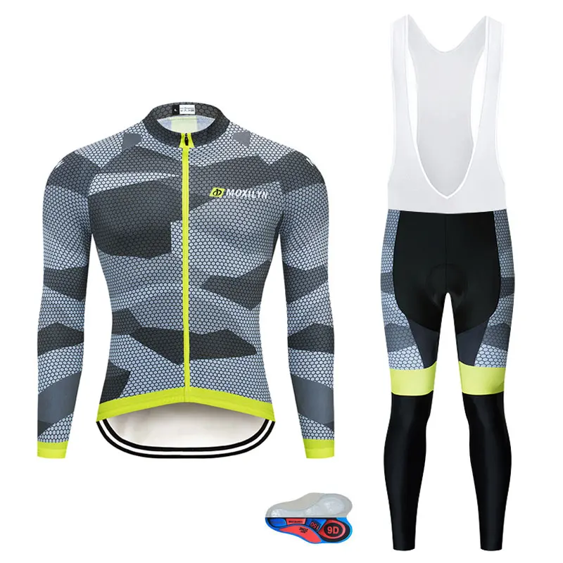 set no fleece Moxilyn зимние теплые флисовые майки для велоспорта комплект Майо Ropa Ciclismo Invierno MTB велосипедная Одежда для велоспорта спортивная одежда - Цвет: set no fleece