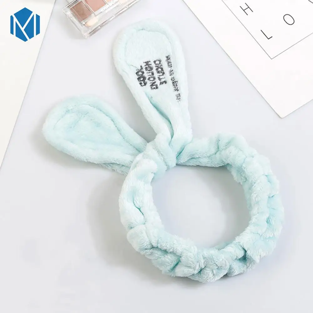 M MISM Fashion Letter OMG Женская повязка на голову из хлопка аксессуары для волос, бантики-узел эластичные женские обручи мыть лицо маска Тюрбан - Цвет: Style A Lake Blue