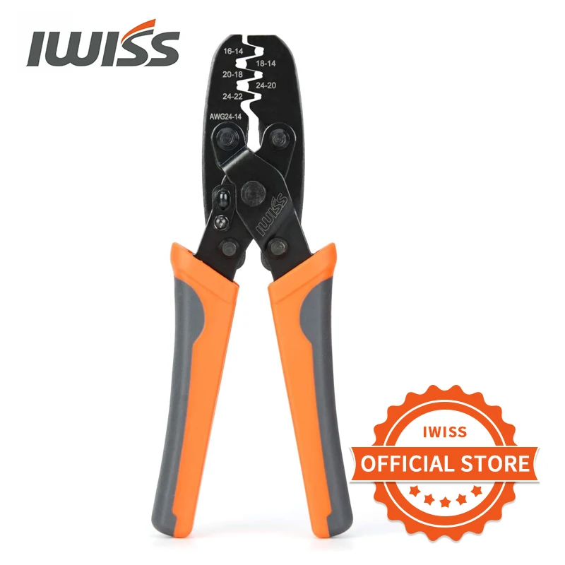 Strumento Di Piegatura Terminale Aperto Non Isolato Del Barilotto Di Iwiss Iws-1424A Per Molex,Delphi,Amp/Tyco,Pc/Computer, Pinza Automobilistica 24-1