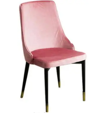 Роскошный нордический металлический мягкий кожаный обеденный стул домашний комод Свадебная вечеринка праздник ужин бар кофе офис встречи диван стул - Цвет: velvet C3