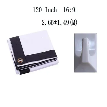 

Thinyou 120inch Projector Screen Edge 16:9 White Curtain Portable Wholesale fold Portable screen for HD led LCD DLP Projector
