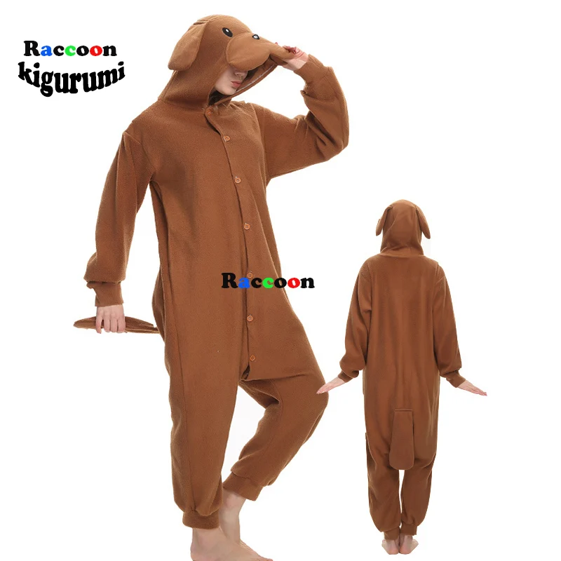 Brown Teddy Dog Kigurumi Women Animal Jumpsuit Comfortable Men Home Pajama Party Costume Anime Cosplay Onesie Birthday Gift